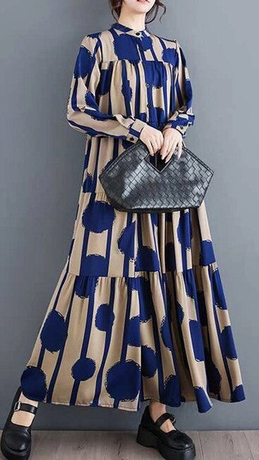 Alia A Line Print Maxi Dress