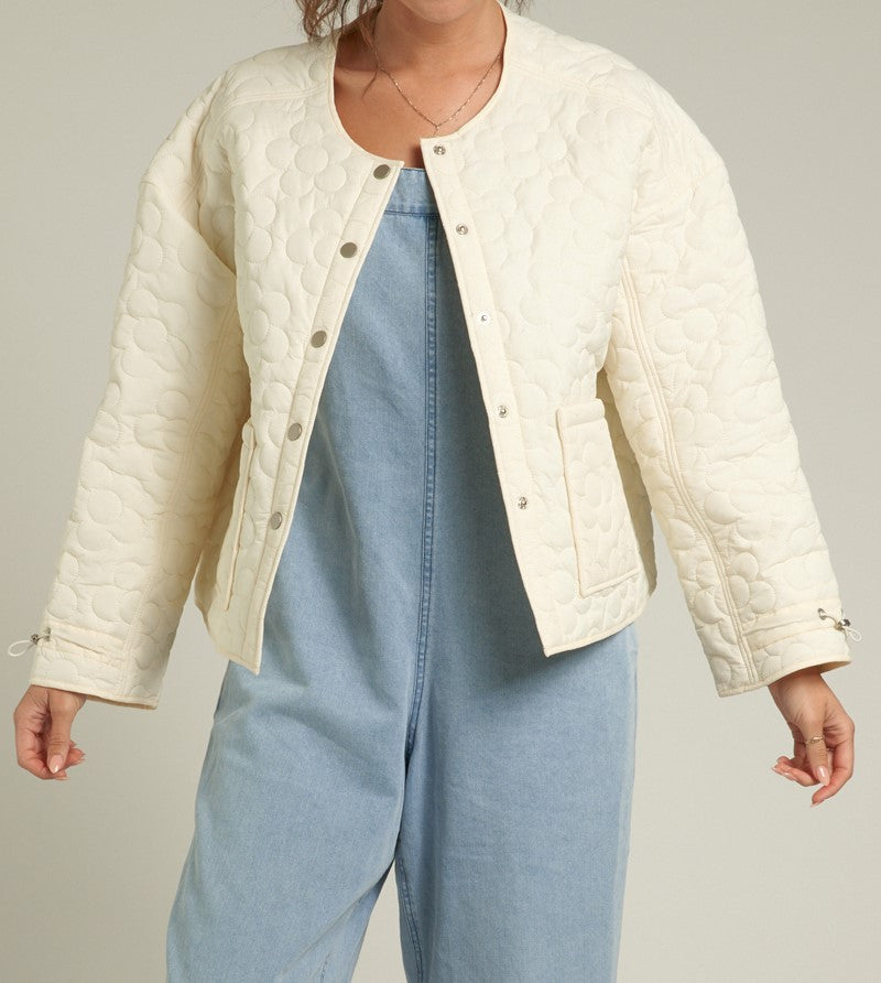 White Pleated Winter Jacket