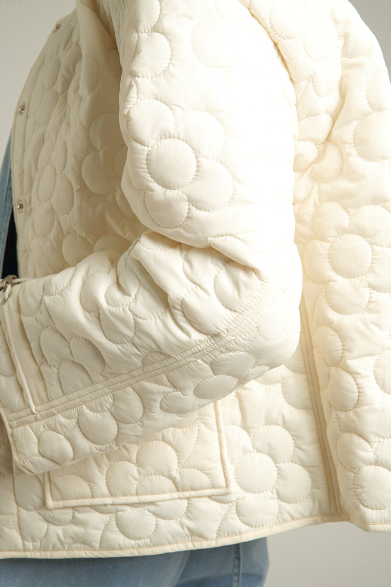 White Pleated Winter Jacket