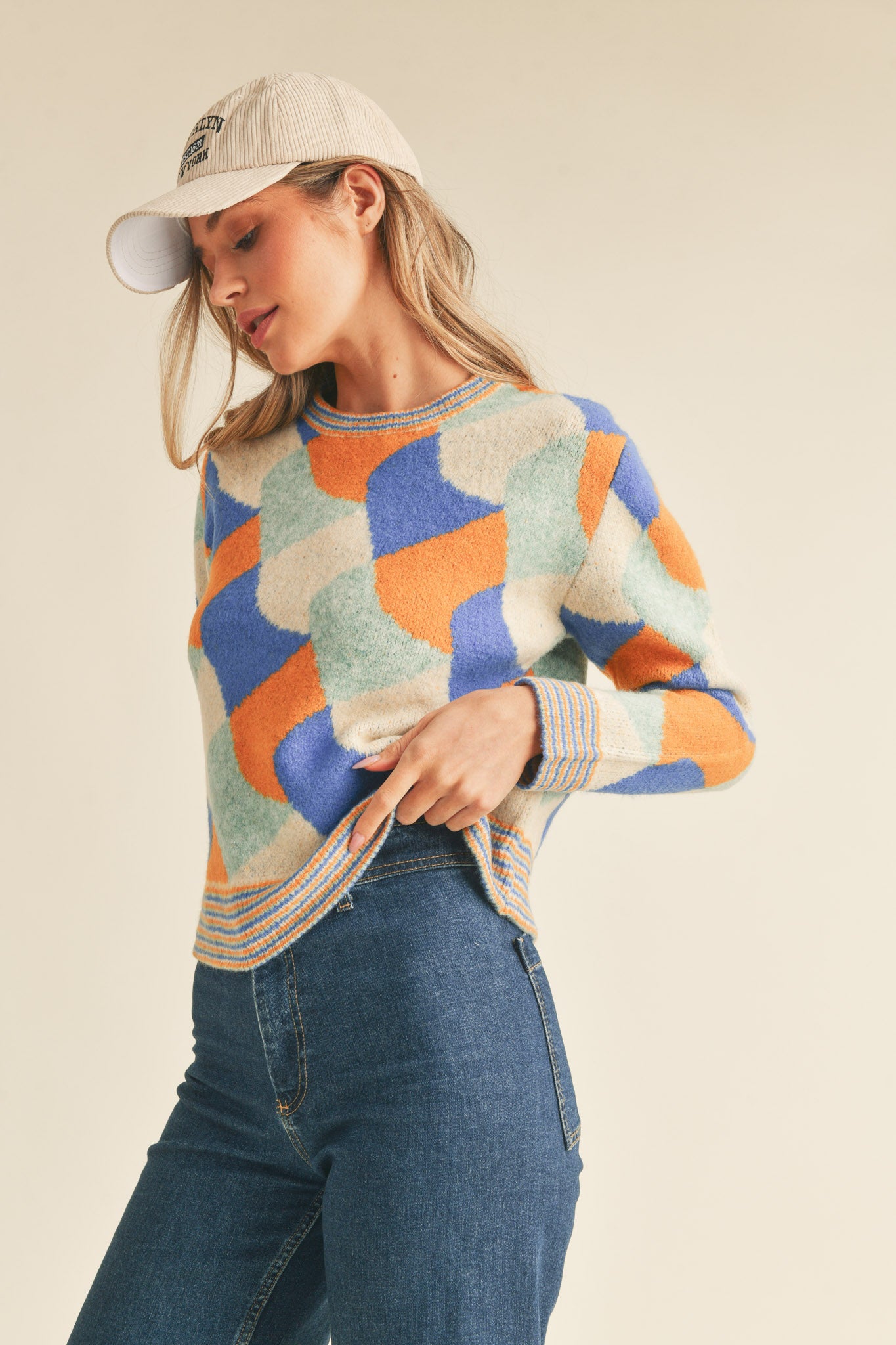 Turquoise Multicolored Sweater