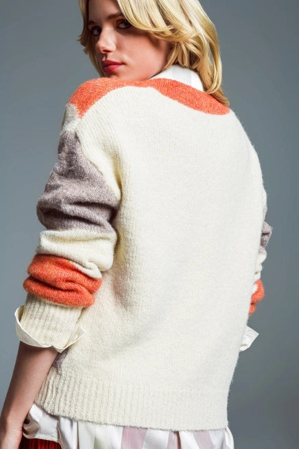 Orange Chevron Sweater