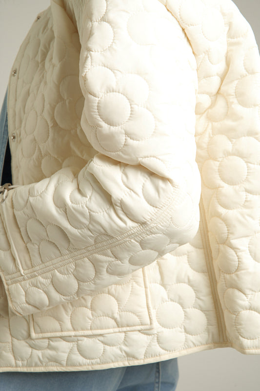 White Pleated Winter Jacket
