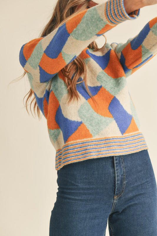 Turquoise Multicolored Sweater
